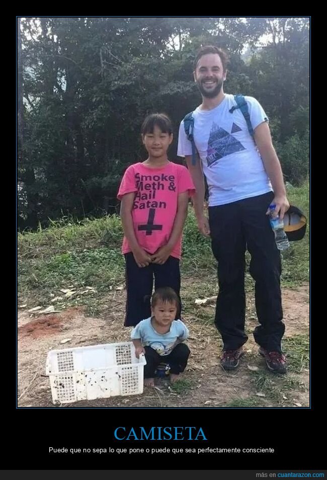 camiseta,hail satan,niña,wtf