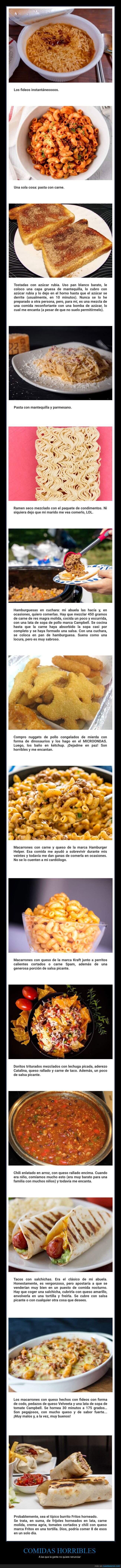 comidas horrbles,reconfortantes,renunciar