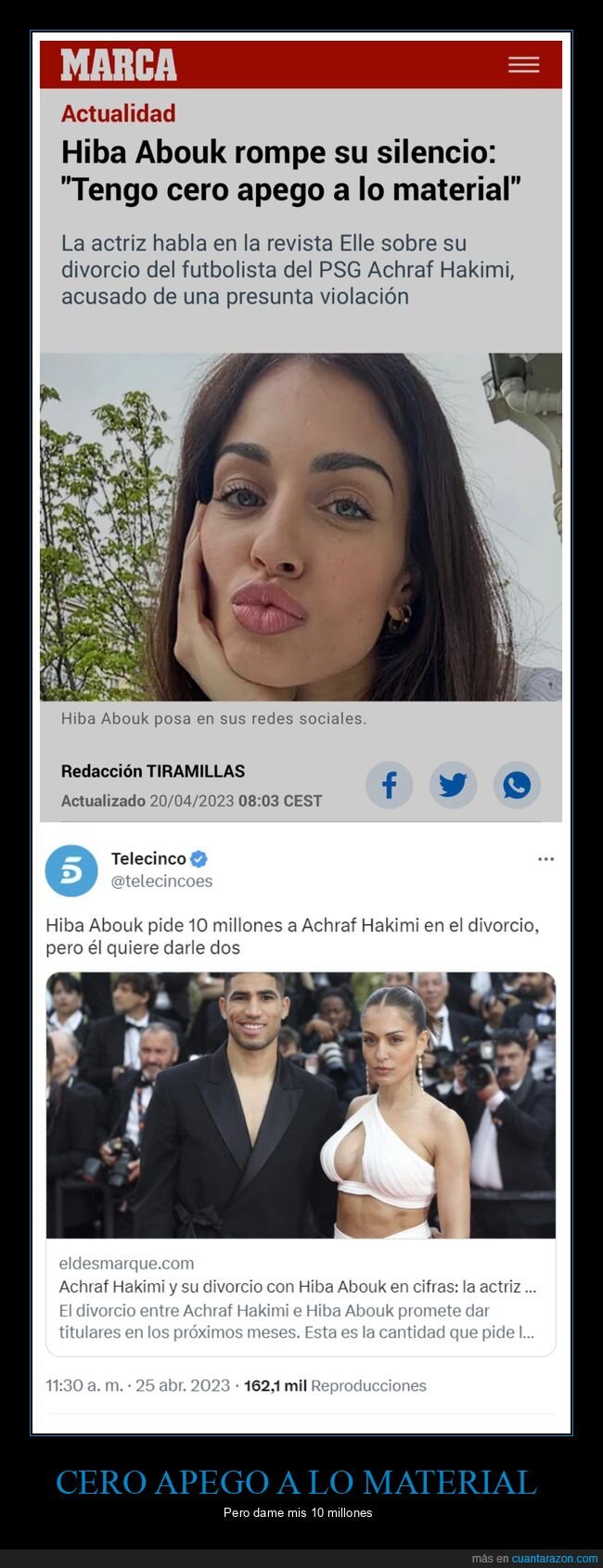 achraf hakimi,hiba abouk,apego,material,divorcio,dinero