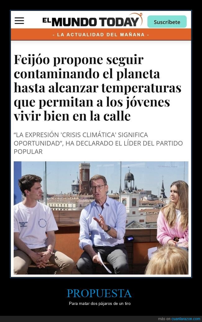 feijóo,contaminar,temperaturas,vivir,calle,políticos,el mundo today