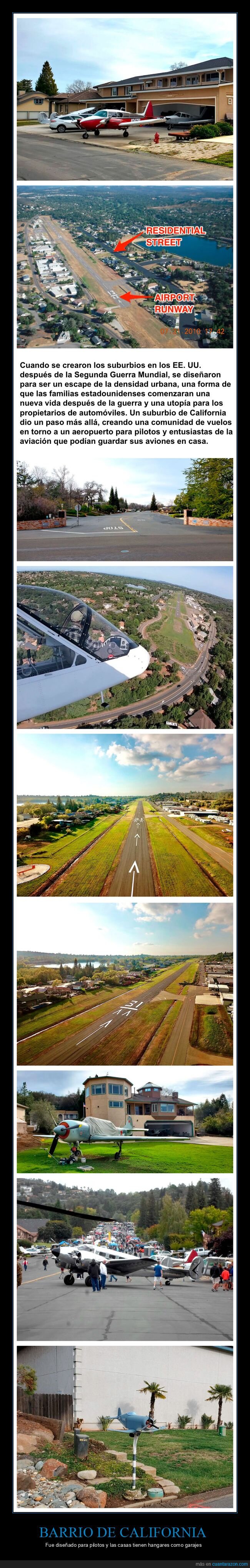 barrio,california,pilotos,aviones,garajes,hangares