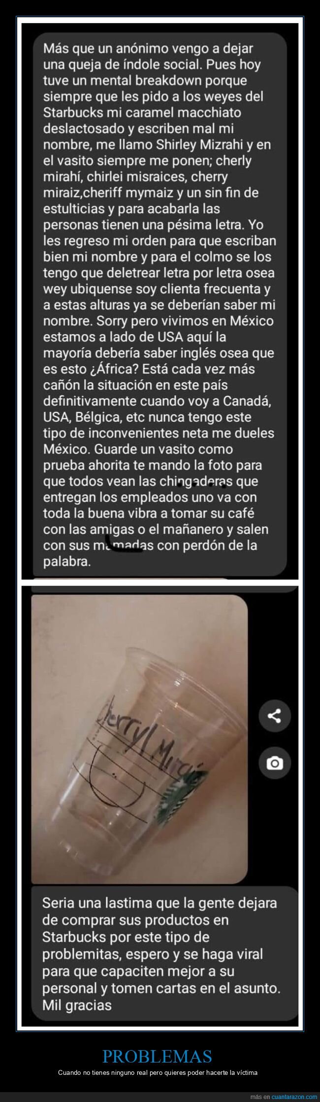 starbucks,nombre,queja