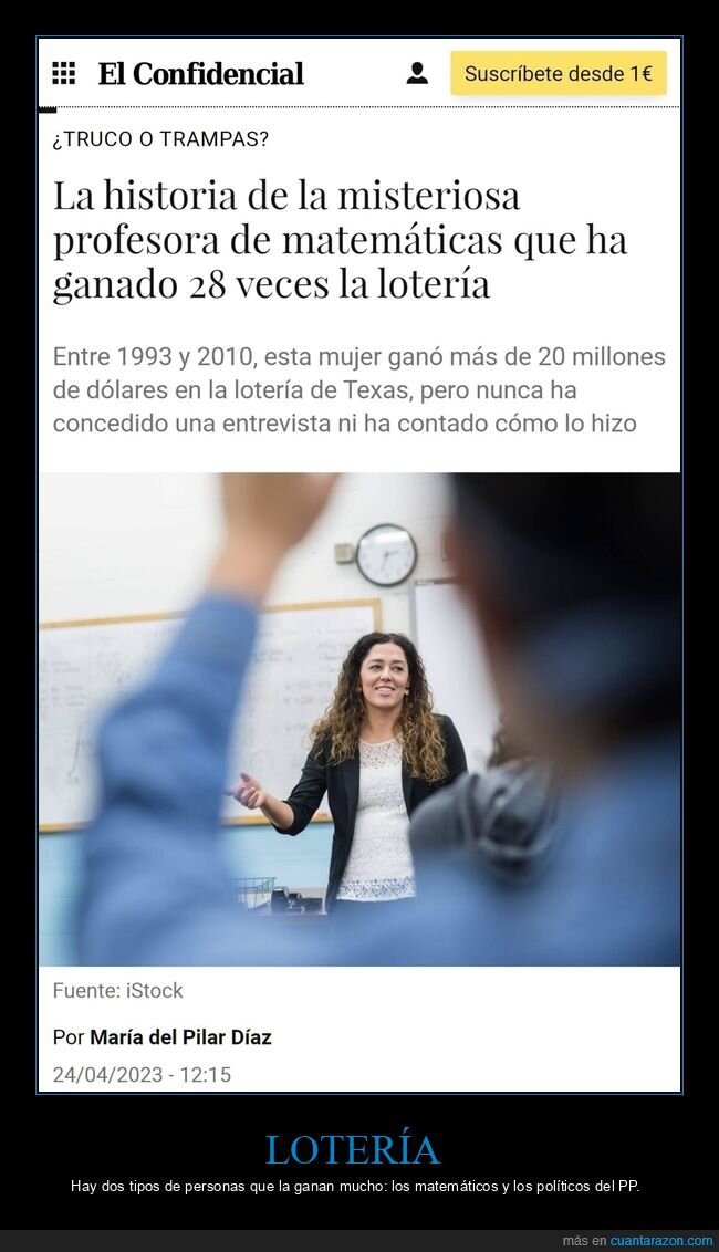 profesora,matemáticas,lotería