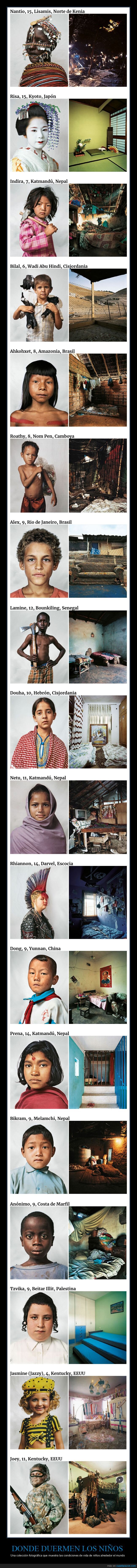 niños,dormir,países