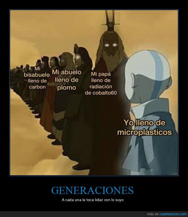 generaciones,carbón,plomo,radiación,microplásticos