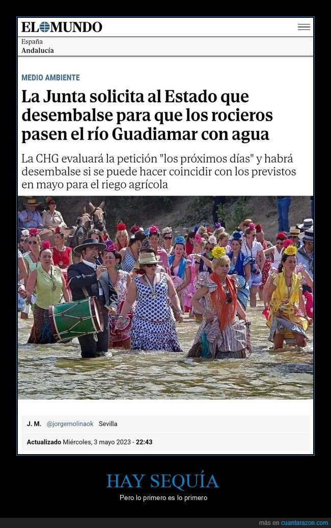 sequía,desembalsar,rocieros,río,agua