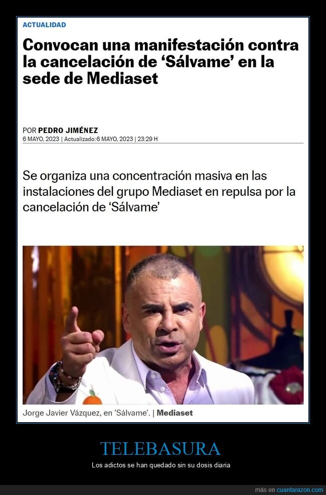 manifestaci&oacute;n,mediaset,s&aacute;lvame