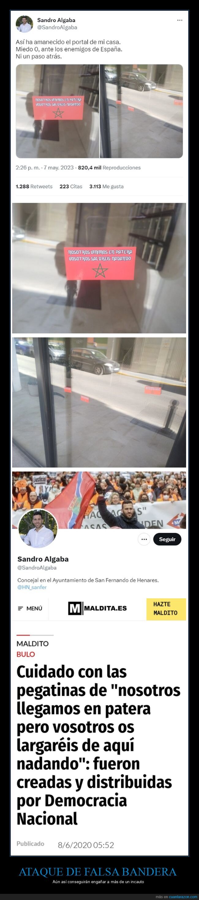 pegatinas,falsa bandera,políticos