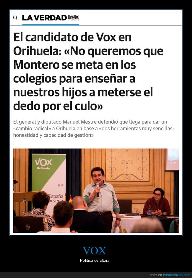 culo,dedo,orihuela,políticos,vox,wtf