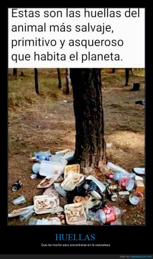 huellas,animal,humanos,basura