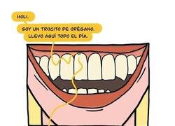 Enlace a El trozo de orégano en los dientes