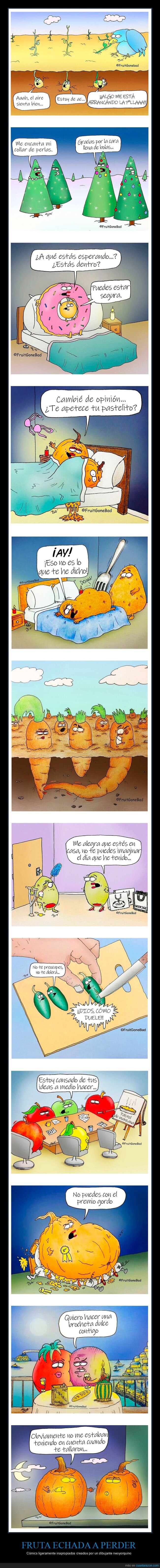 fruta echada a perder,cómics