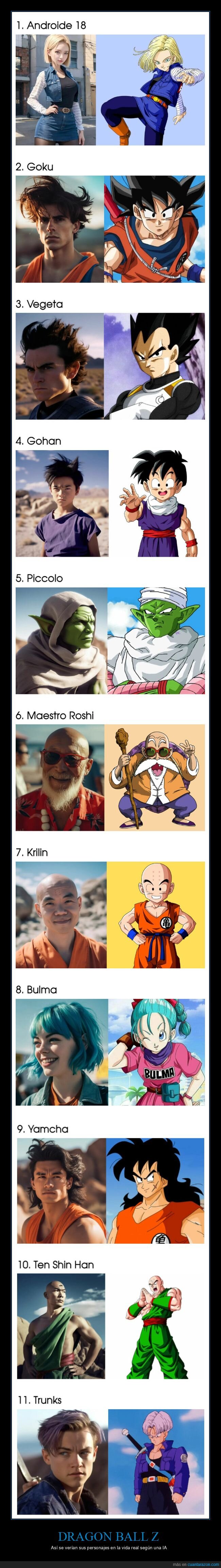 dragon ball,personajes,vida real,ia