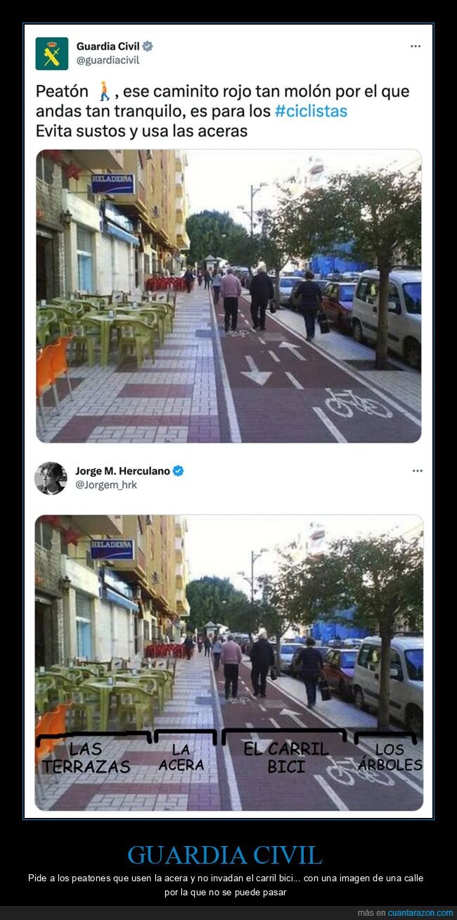 guardia civil,carril bici,acera
