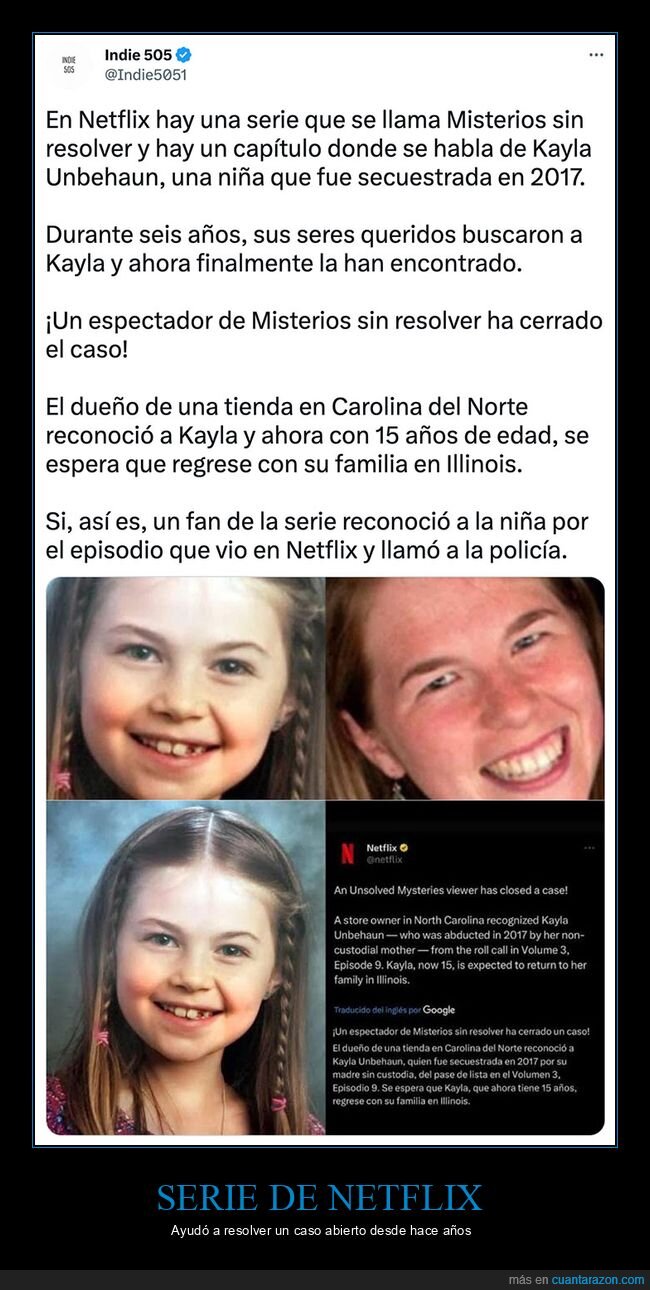 netflix,misterios sin resolver,kayla unbehaun,secuestrada
