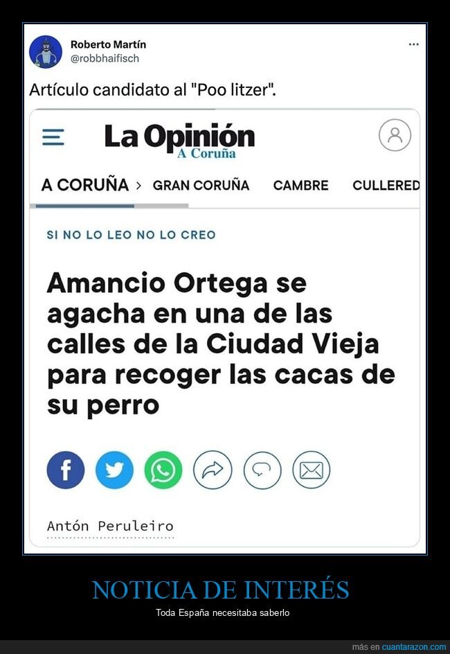 amancio ortega,cacas,perros,recoger