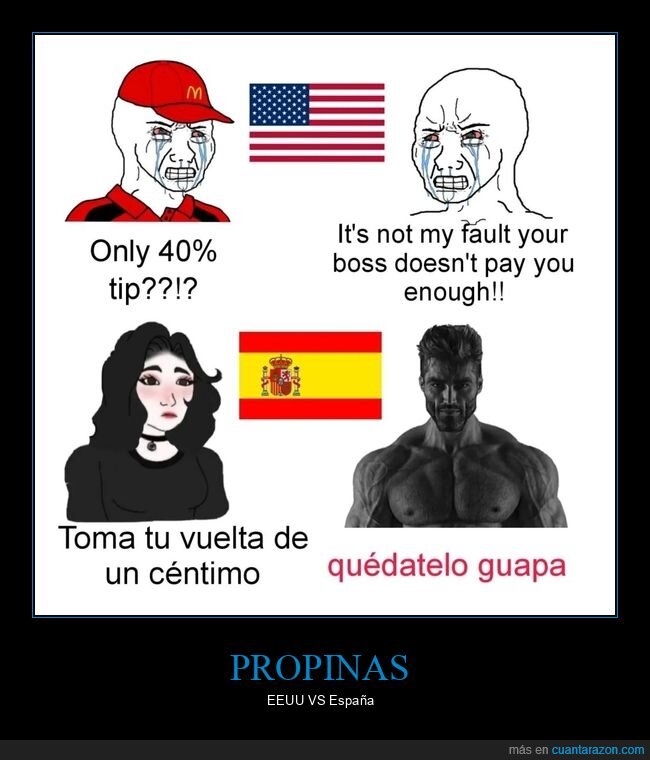 propinas,eeuu,españa