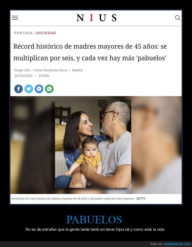 madres,45 años,edad,pabuelos