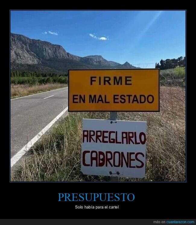 arreglar,carretera,carteles,mal estado