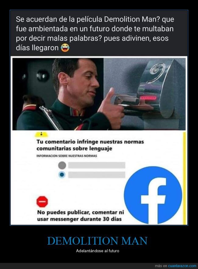 demolition man,facebook,normas