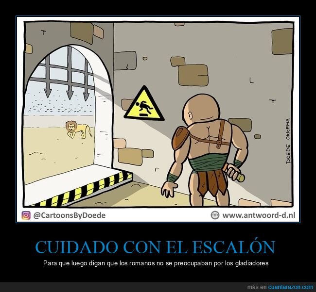 gladiador,escalón,advertencia