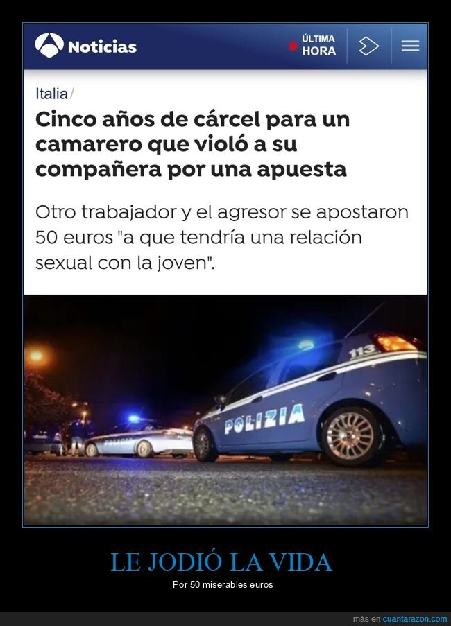 cárcel,camarero,apuesta