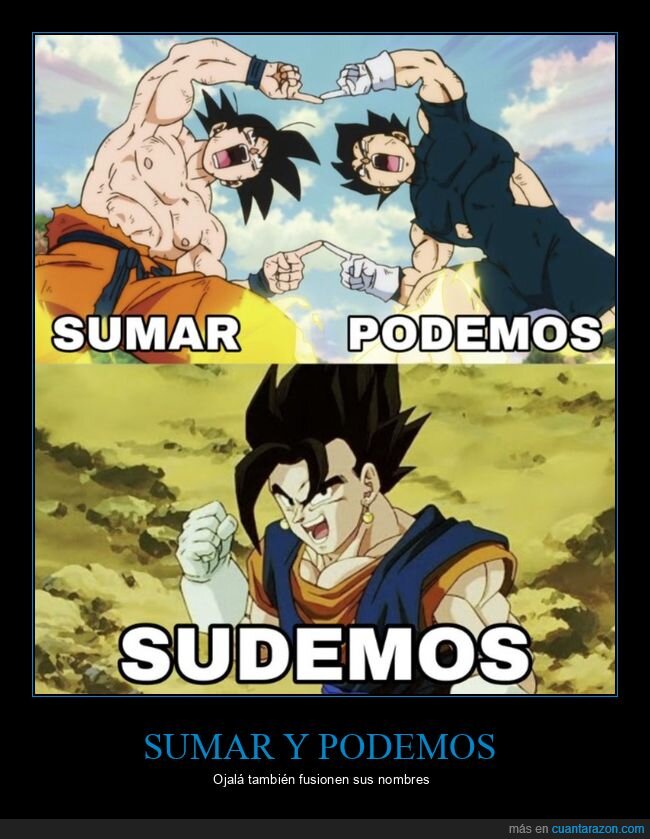 sumar,podemos,fusión,dragon ball