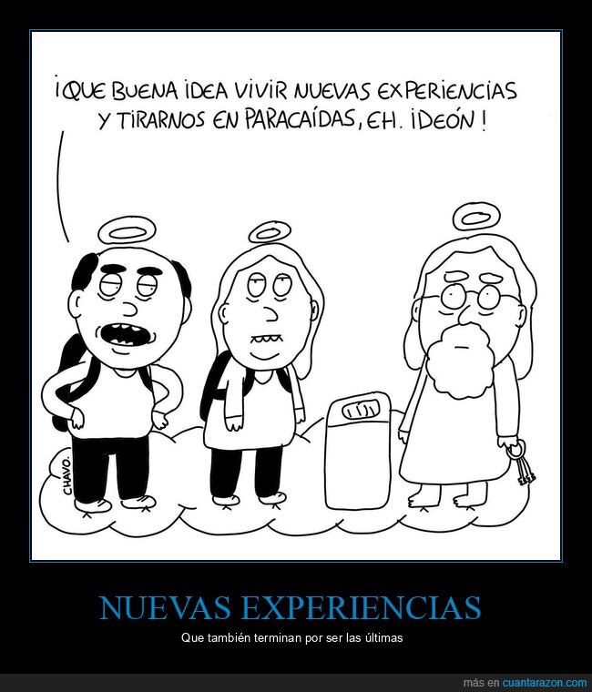 nuevas experiencias,paracaídas,muertos