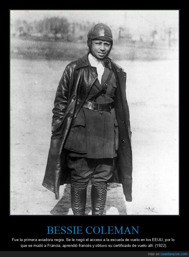 bessie coleman,aviadora,negra,francia