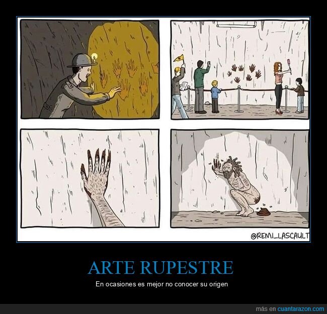 arte rupestre,limpiando,mierda