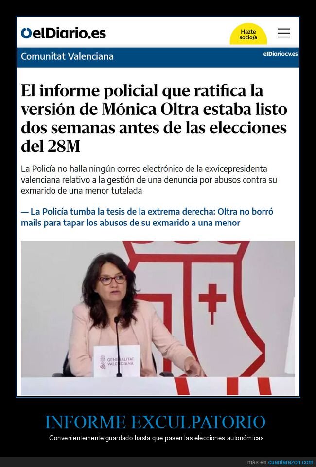 informe policial,mónica oltra,elecciones,políticos