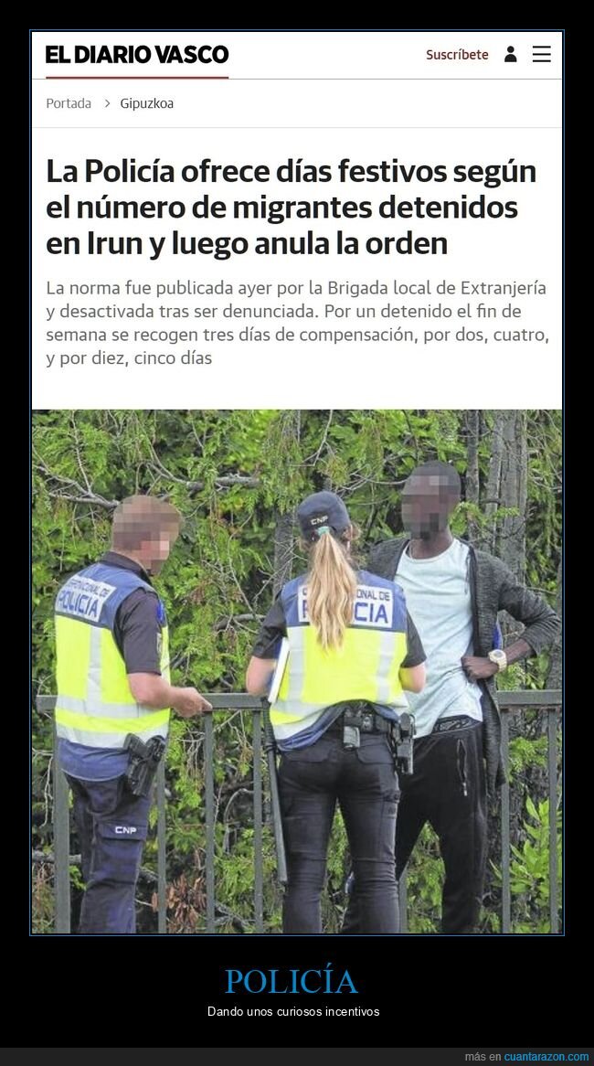 policía,festivos,migrantes,detenidos