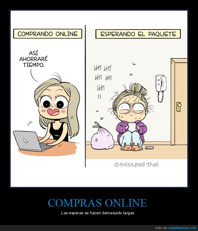 comprando online,esperando