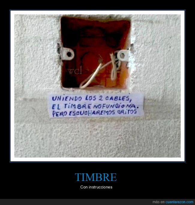 cables,cartel,escuchar,gritos,timbre,unir