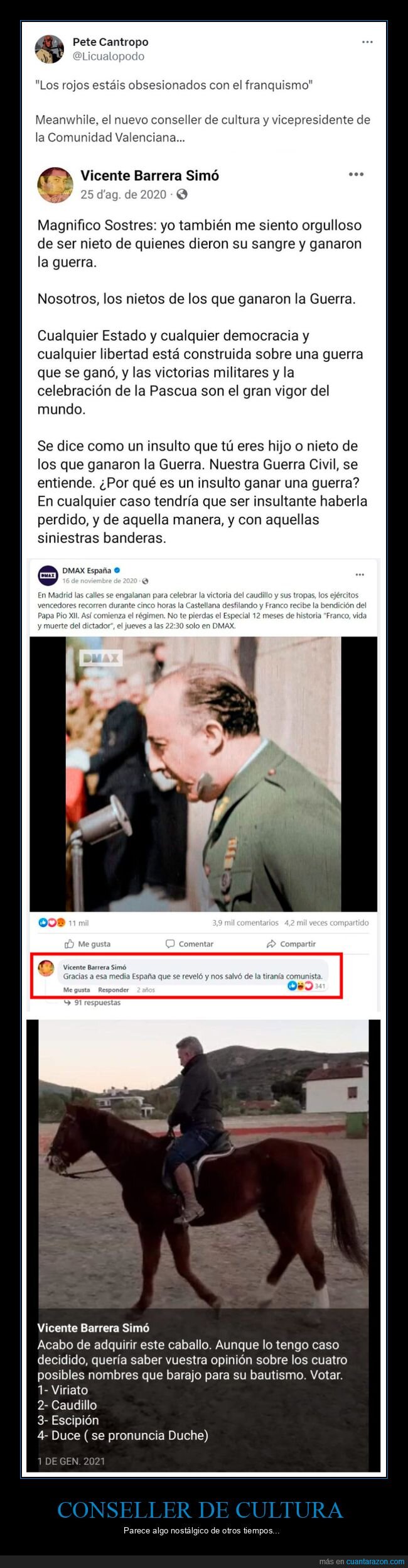 conseller de cultura,franquismo,políticos