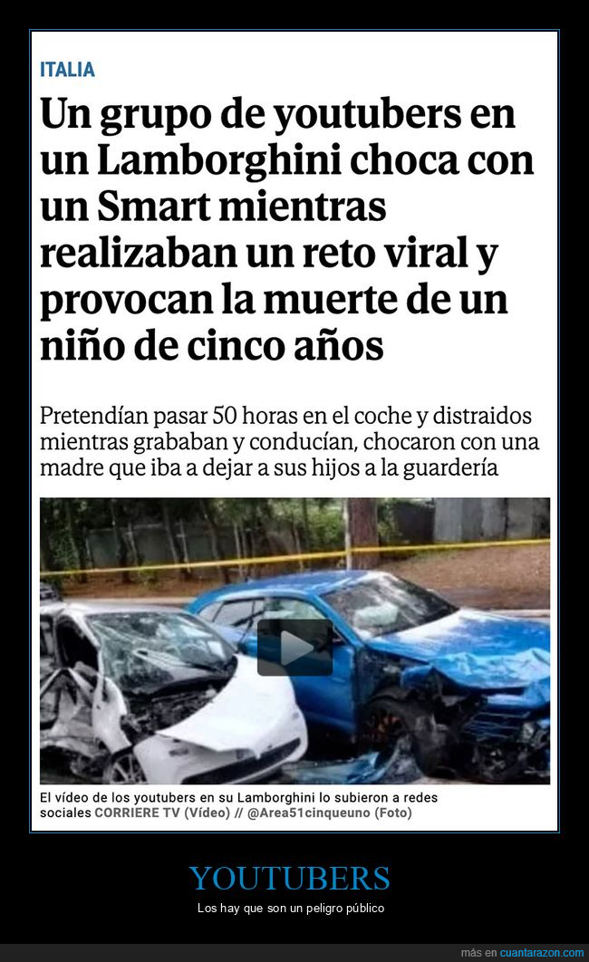 lamborghini,muerte,ni&ntilde;o,youtubers