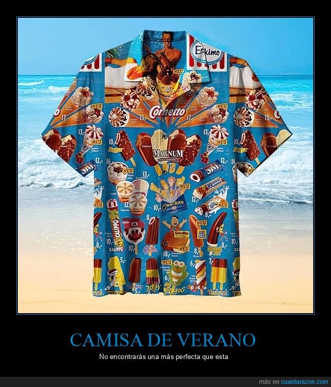 camisa,verano,helados