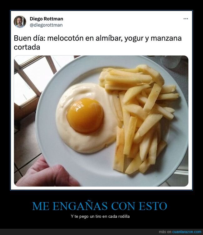 comida,engaño,manzana,melocotón,yogur