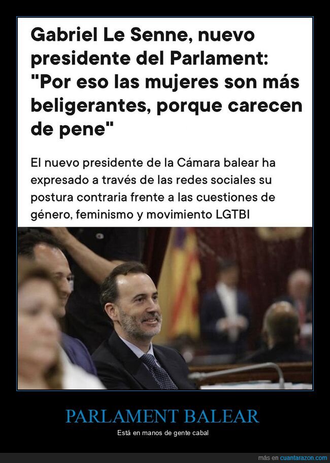 gabriel le senne,presidente,parlament balear,políticos,mujeres,beligerantes