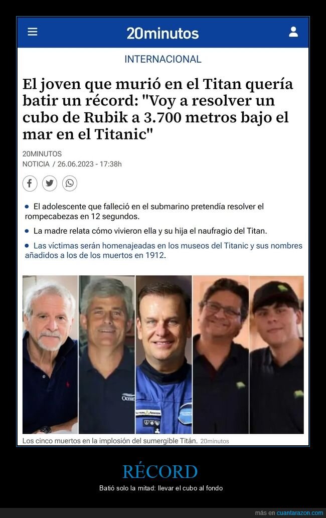 récord,titan,titanic,submarino,cubo de rubik