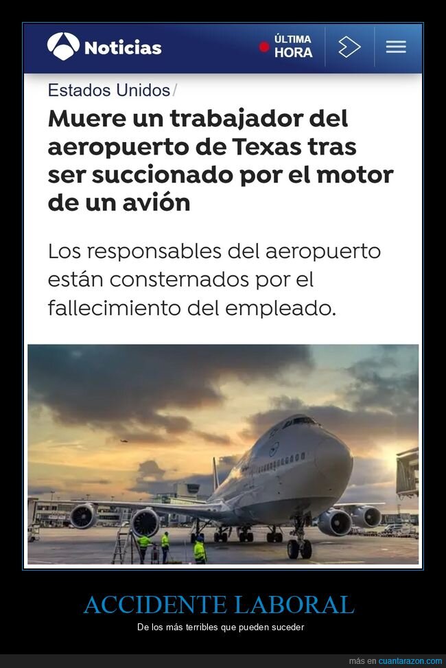 muerte,trabajador,succionado,motor,avión