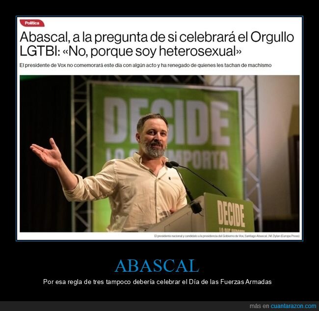 abascal,celebrar,orgullo lgtbi,heterosexual