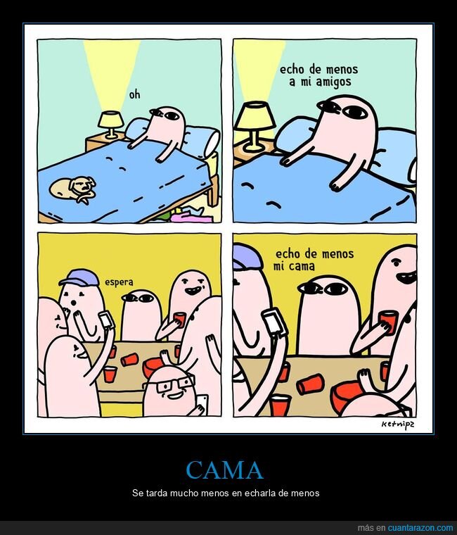 echar de menos,amigos,cama