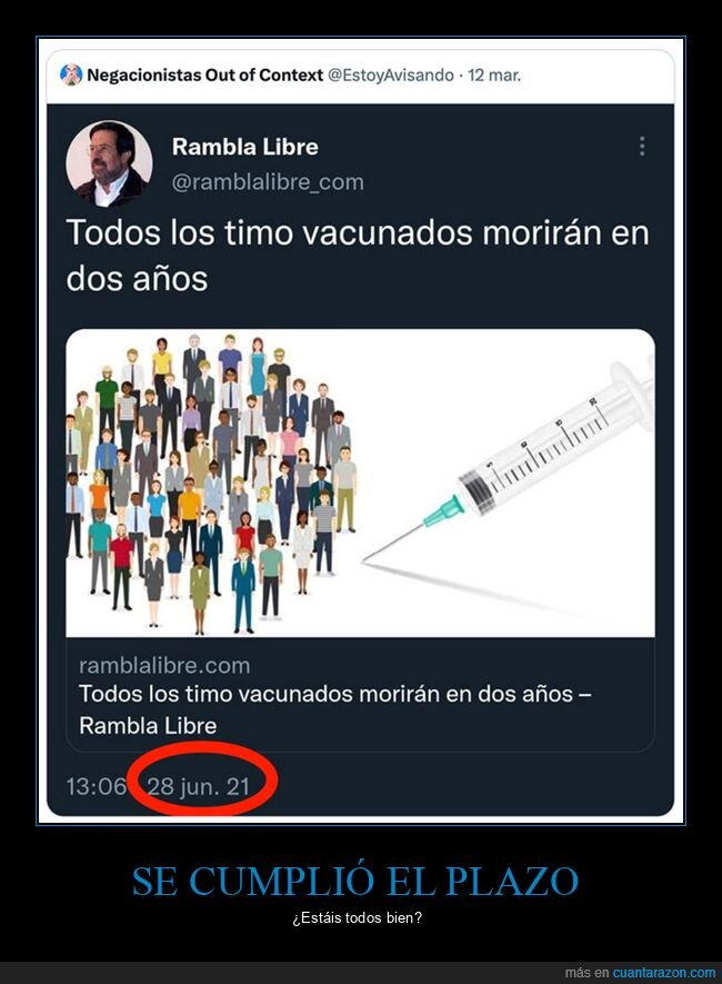 antivacunas,fails,morir,negacionistas,vacunados