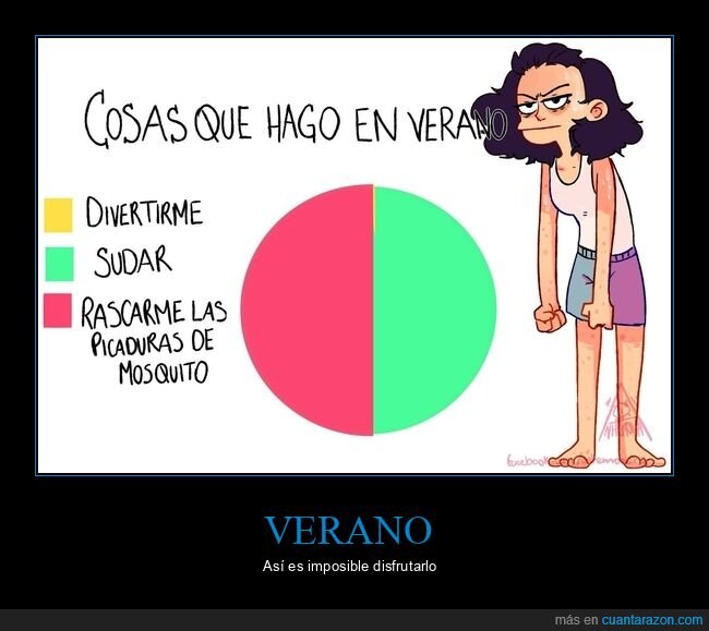 verano,divertirse,sudar,rascarse,picaduras de mosquito,gráfico