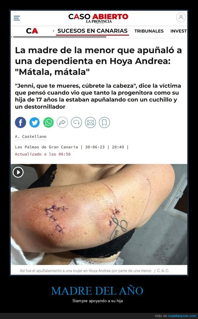 madre,apuñalar,dependienta