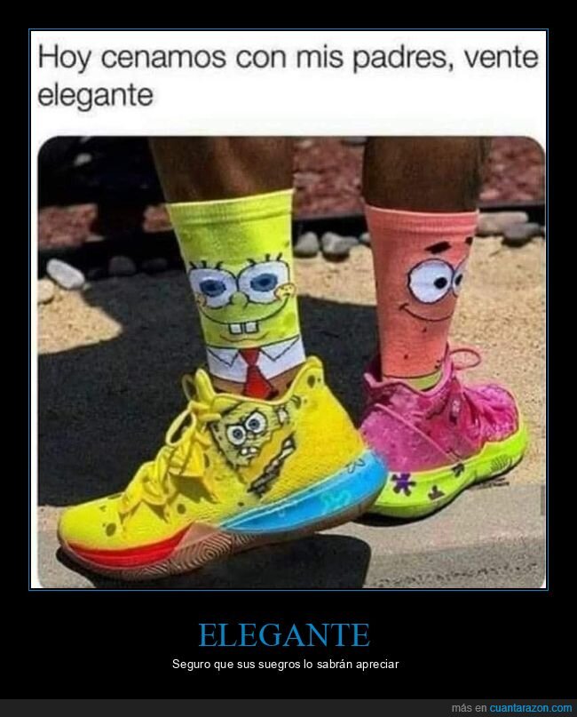 bob esponja,calcetines,cenar,elegante,padres,zapatillas