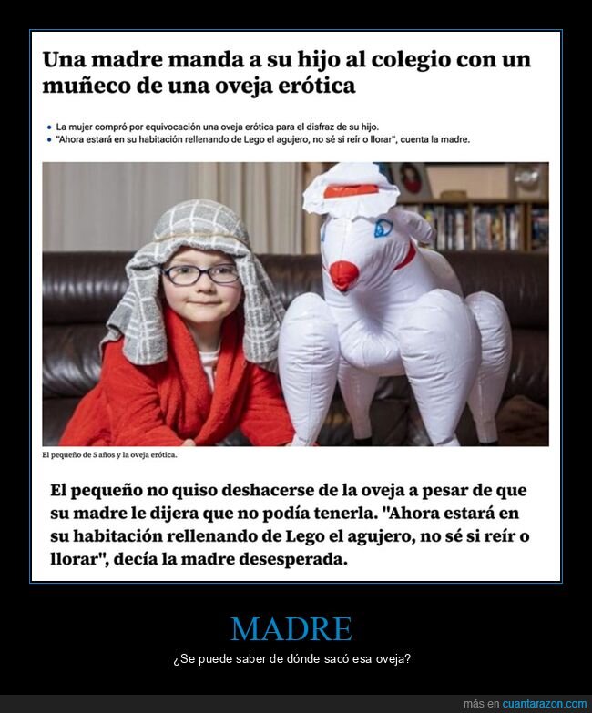 colegio,fails,hijo,madre,muñeco,oveja