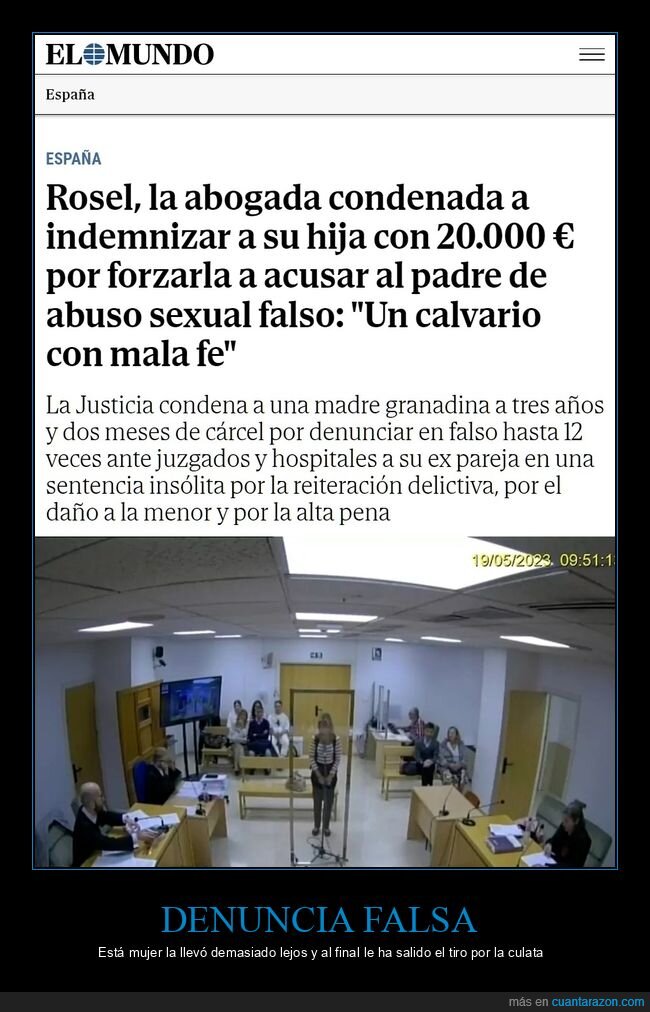 denuncia falsa,hija,indemnizar