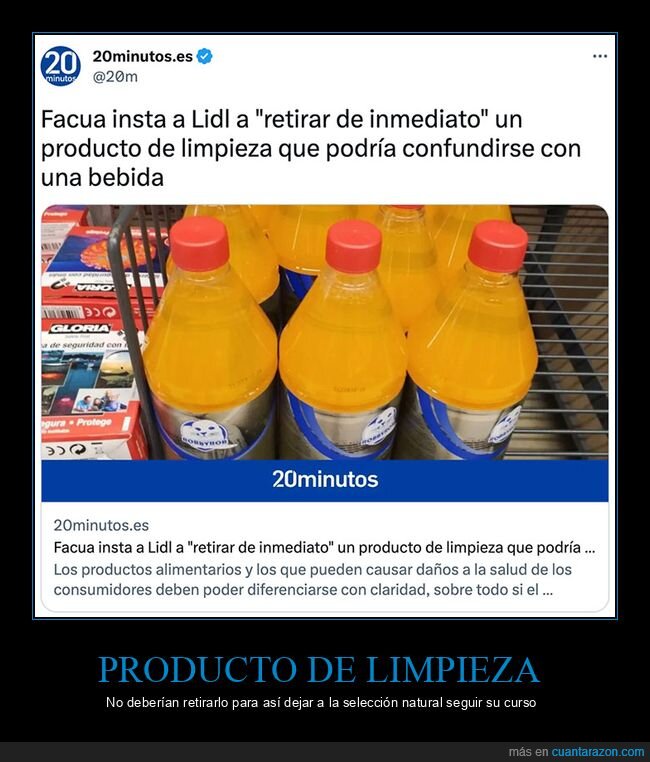 bebida,confundir,lidl,producto de limpieza